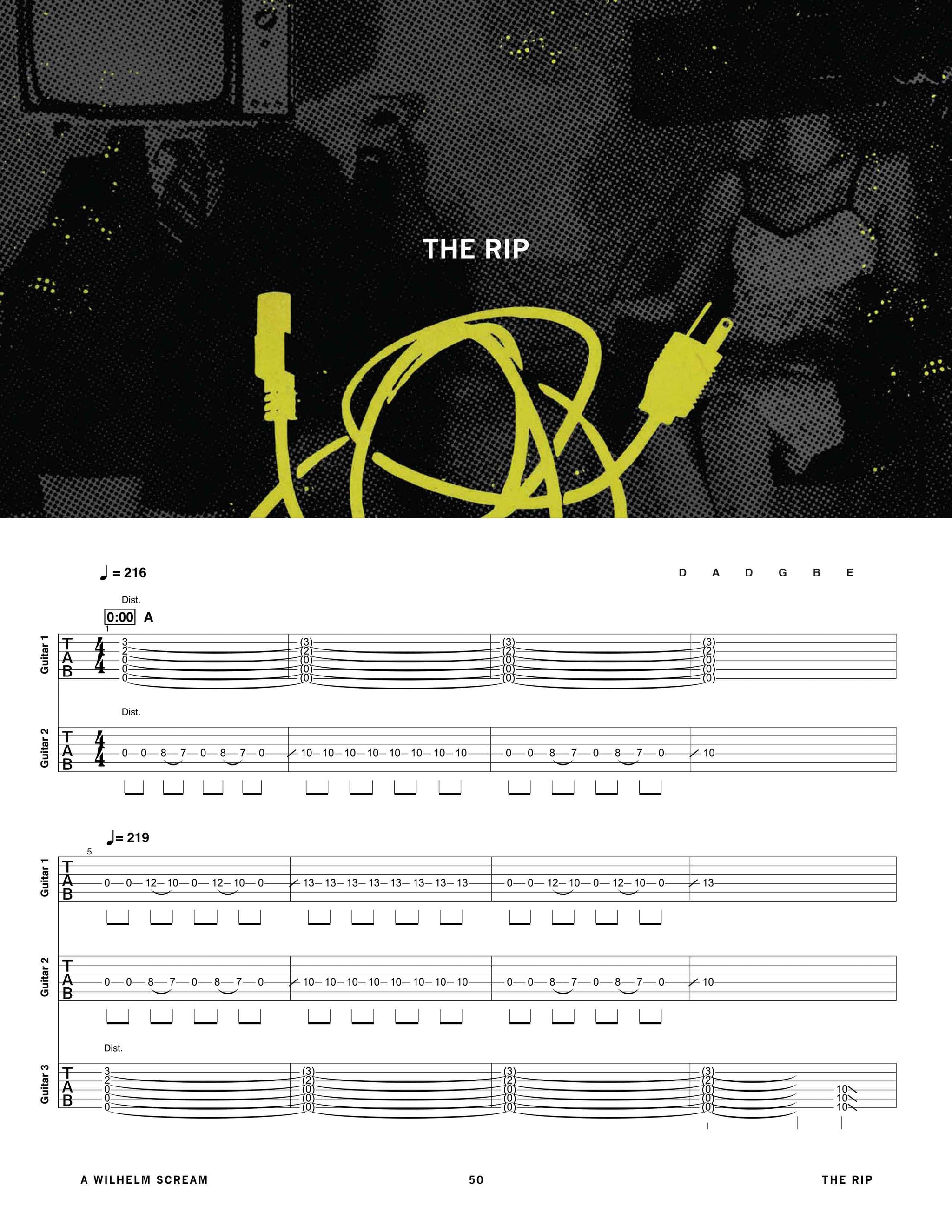 A Wilhelm Scream: Mute Print Official Guitar Tab Book – Sheet Happens