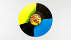 Load image into Gallery viewer, Cyan + Black + Neon Yellow Tricolour Striped Vinyl
