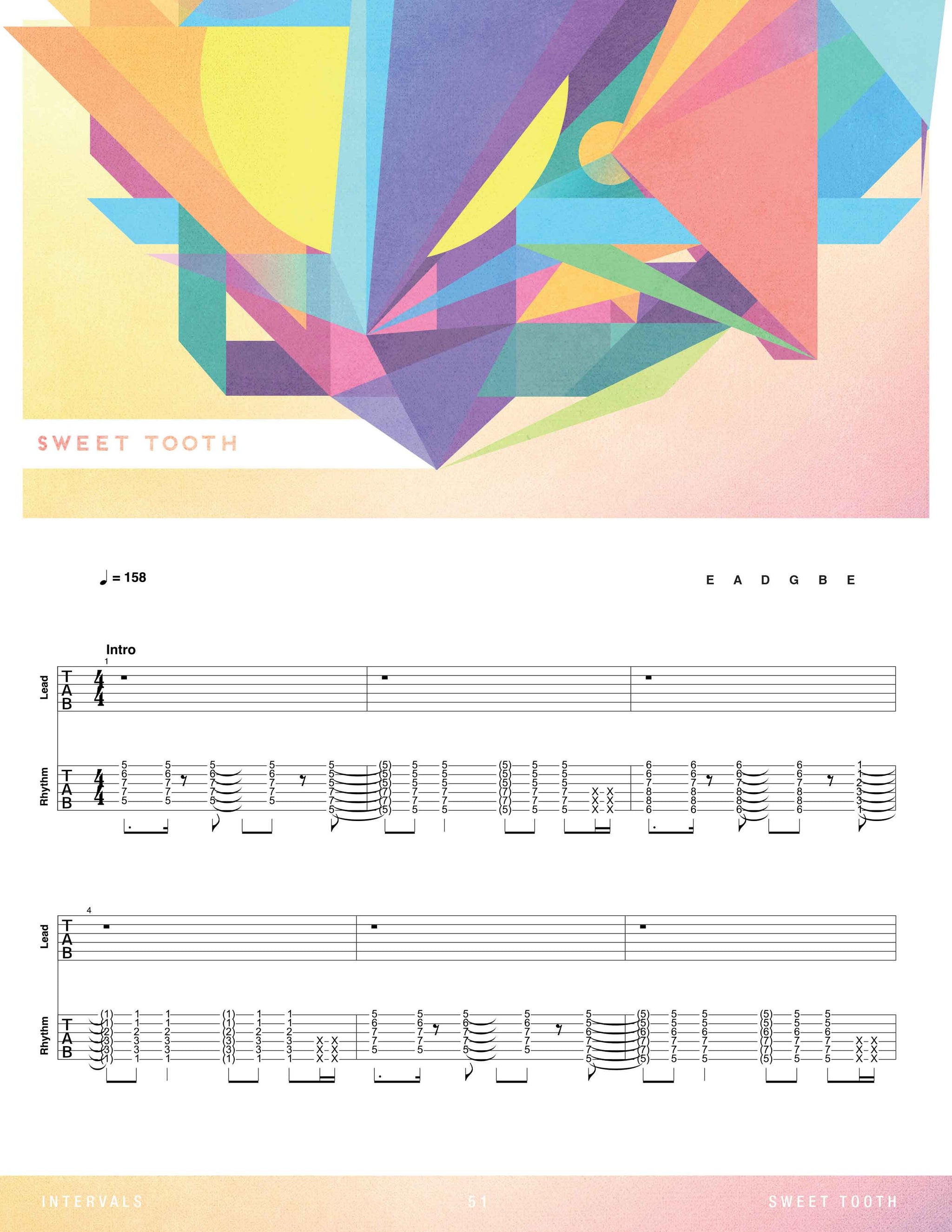 Intervals: The Shape of Colour Official Guitar Tab Book – Sheet
