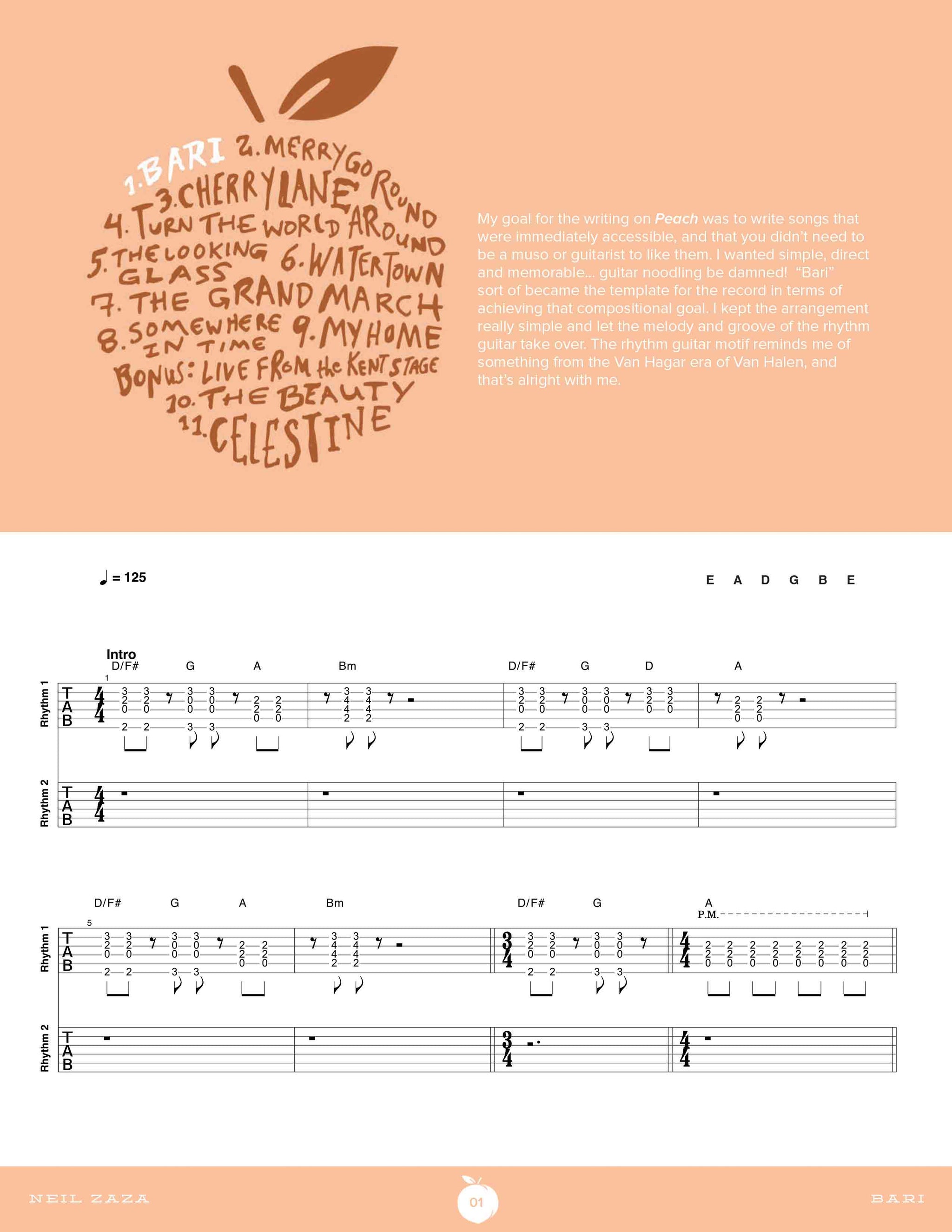 Neil Zaza: Peach Official Guitar Tab Book – Sheet Happens