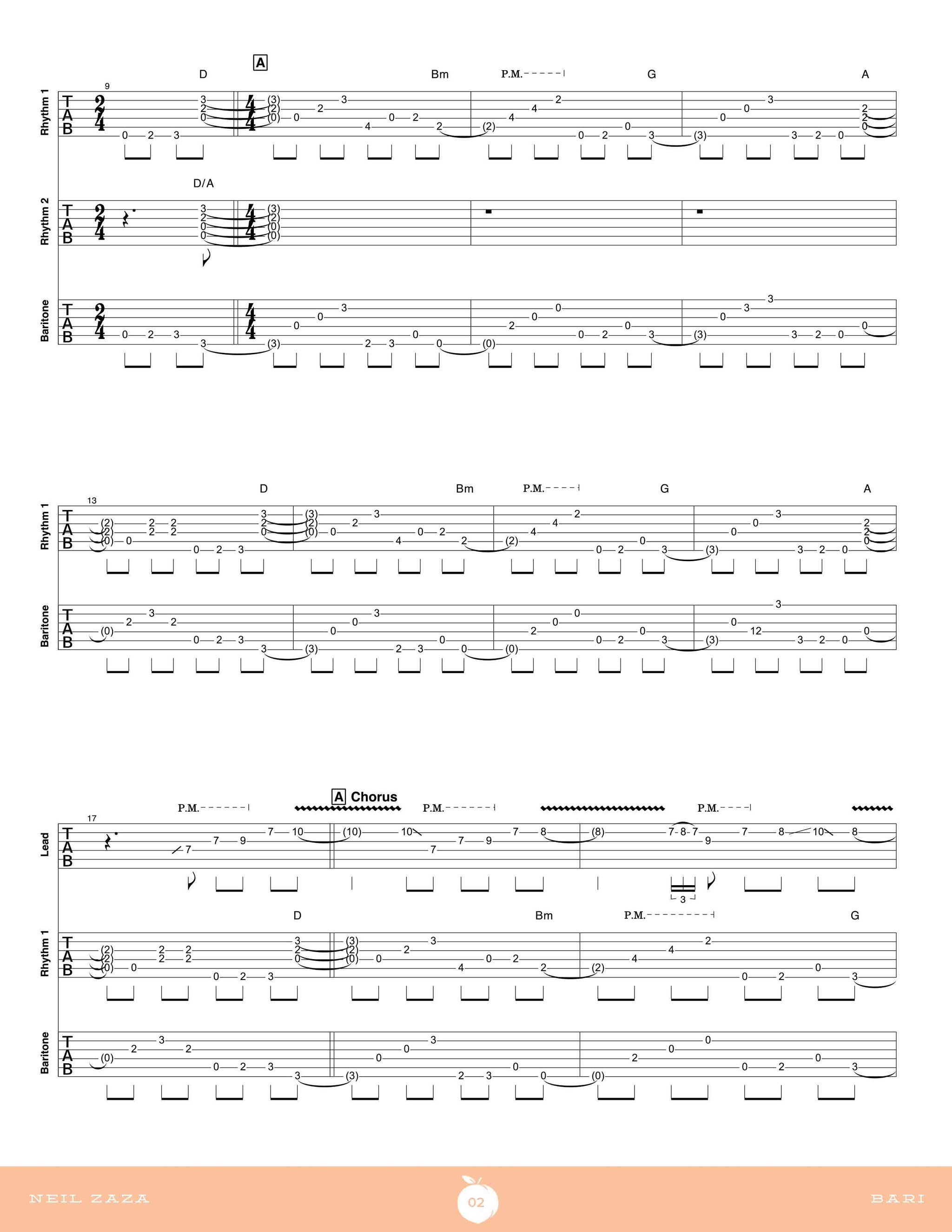 NEIL ZAZA ギタースコアブック Neil Zaza: Peach Official Guitar Tab Book – Sheet Happens
