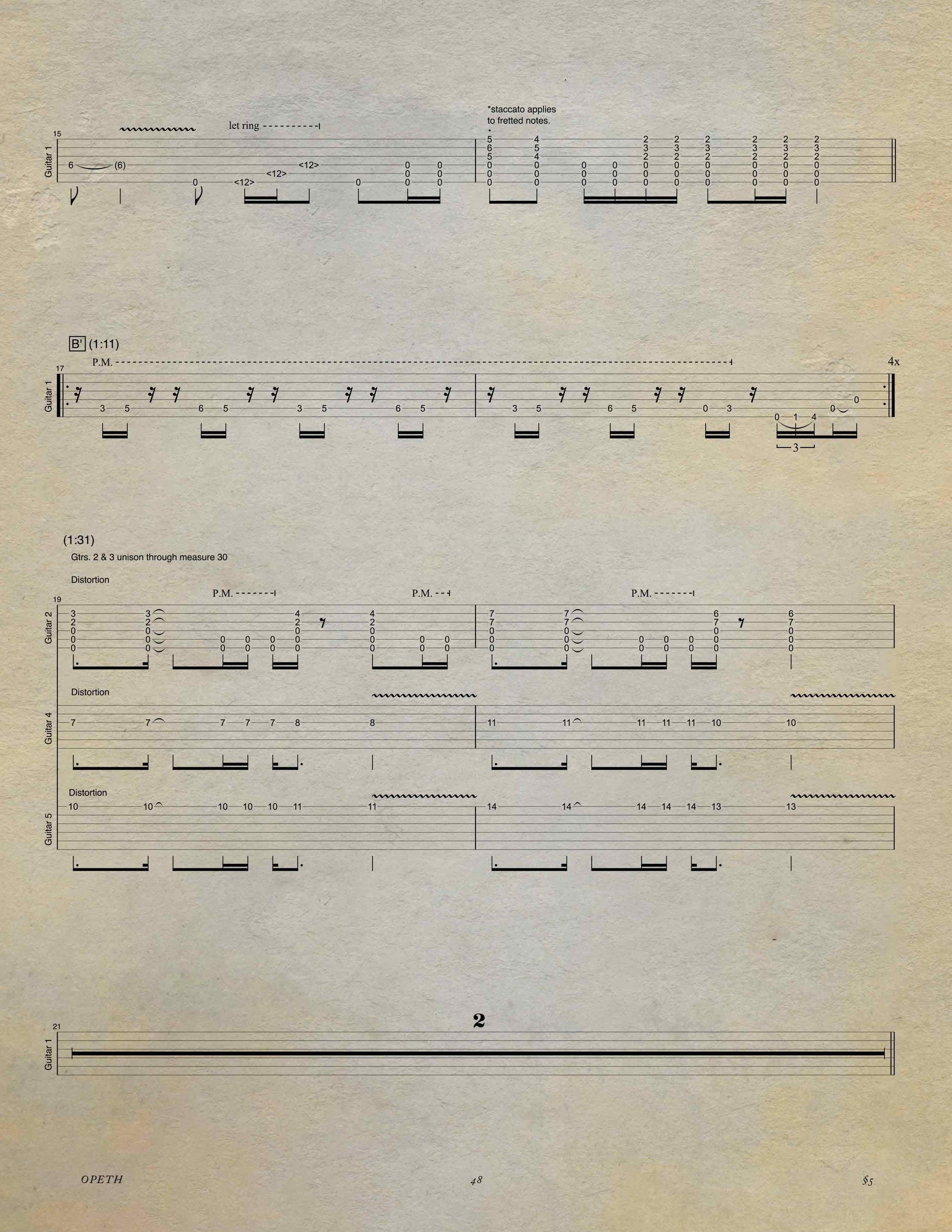 2冊TestamentThe RitualとPerpetual Flameスコア Opeth_The-Last-Will-And-