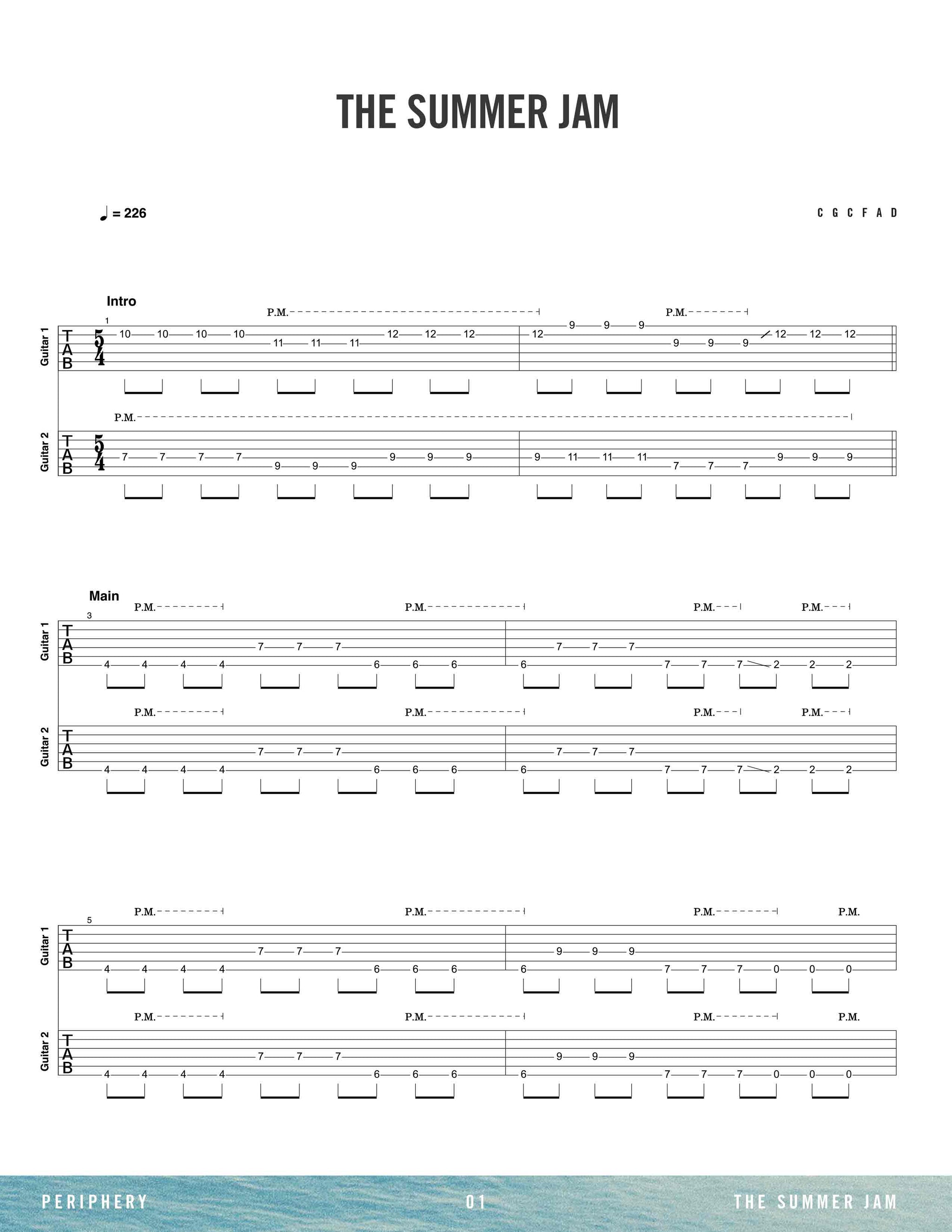 Periphery: The Summer Jam Official Guitar Tab Book – Sheet