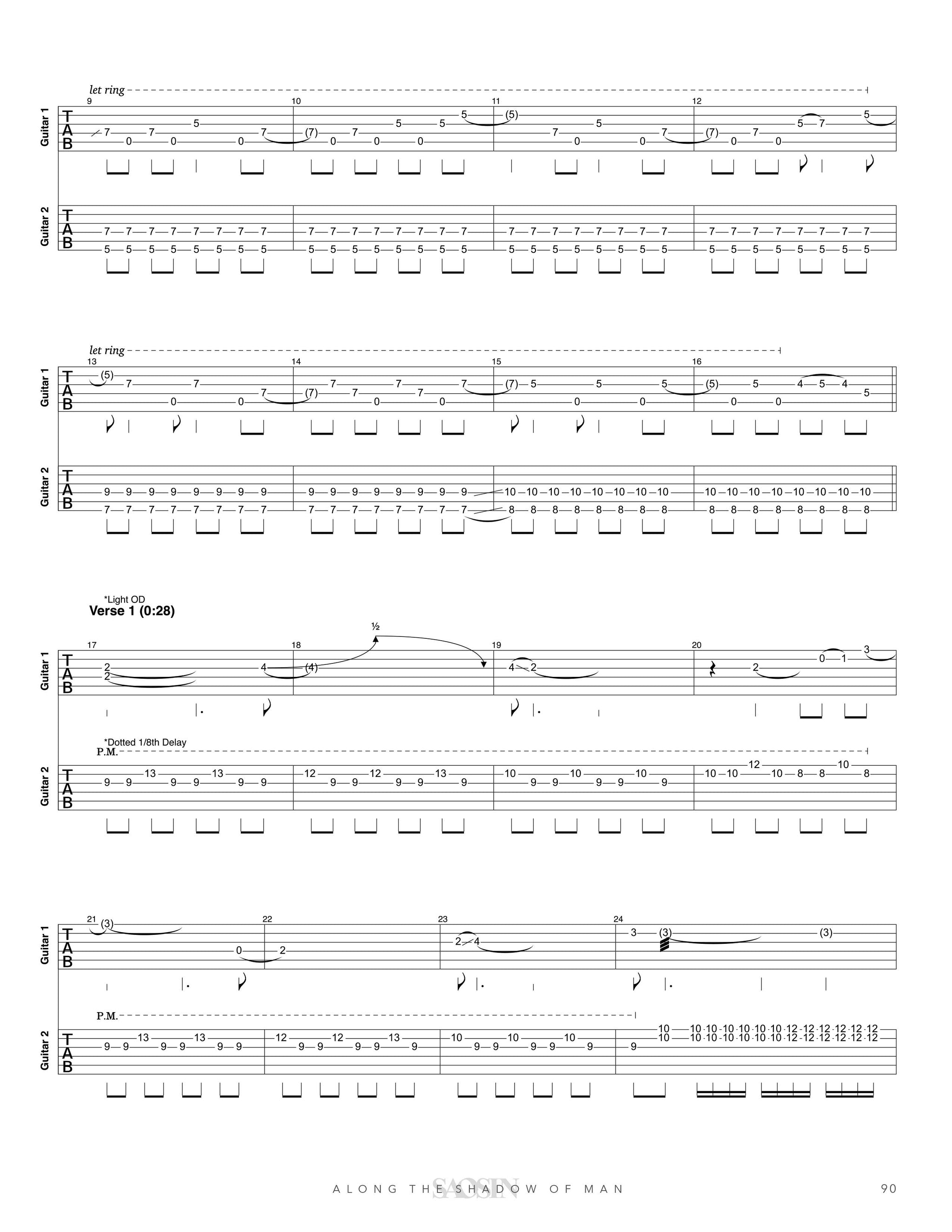 Saosin: Along The Shadow Official Guitar Tab Book – Sheet