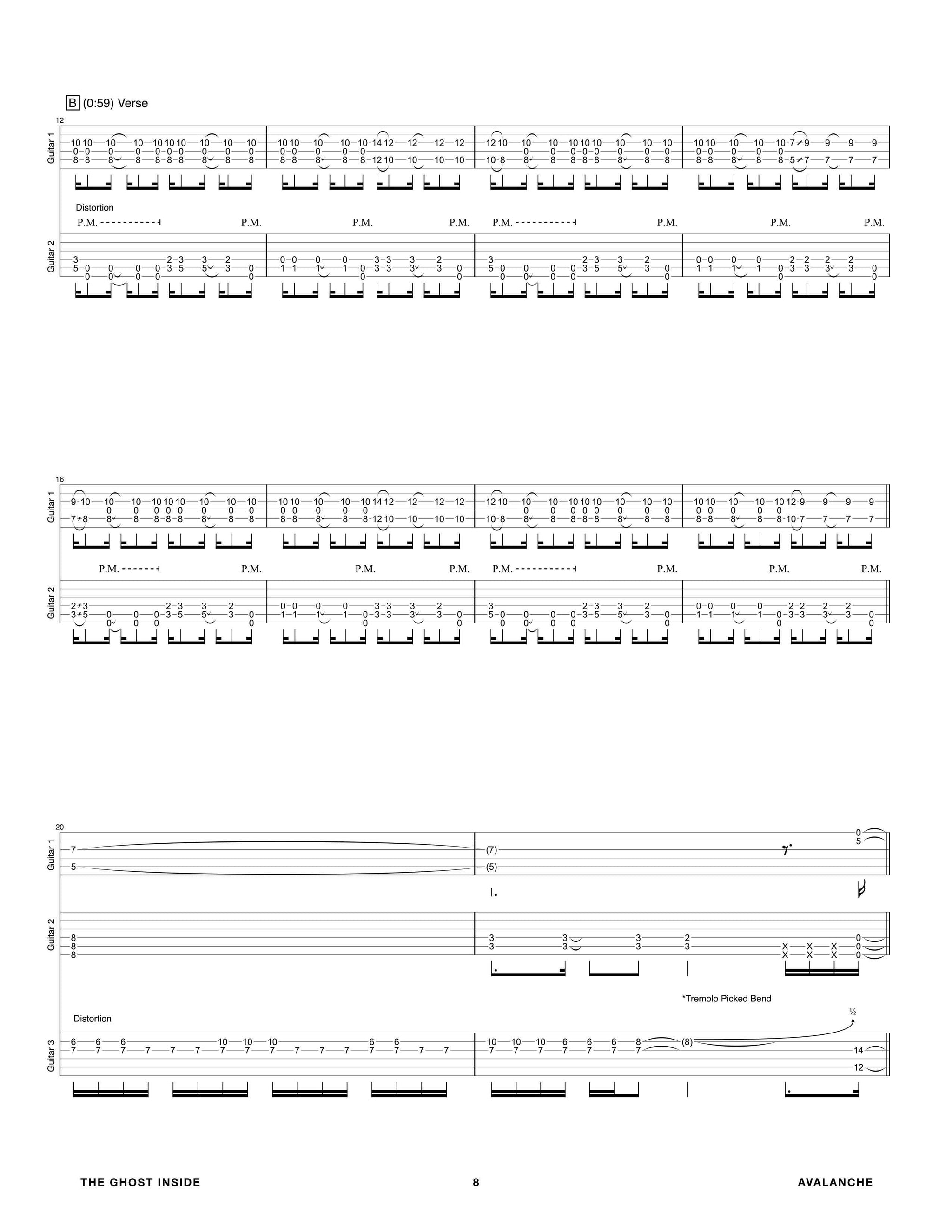 The Ghost Inside: Dear Youth Official Guitar Tab Book – Sheet Happens