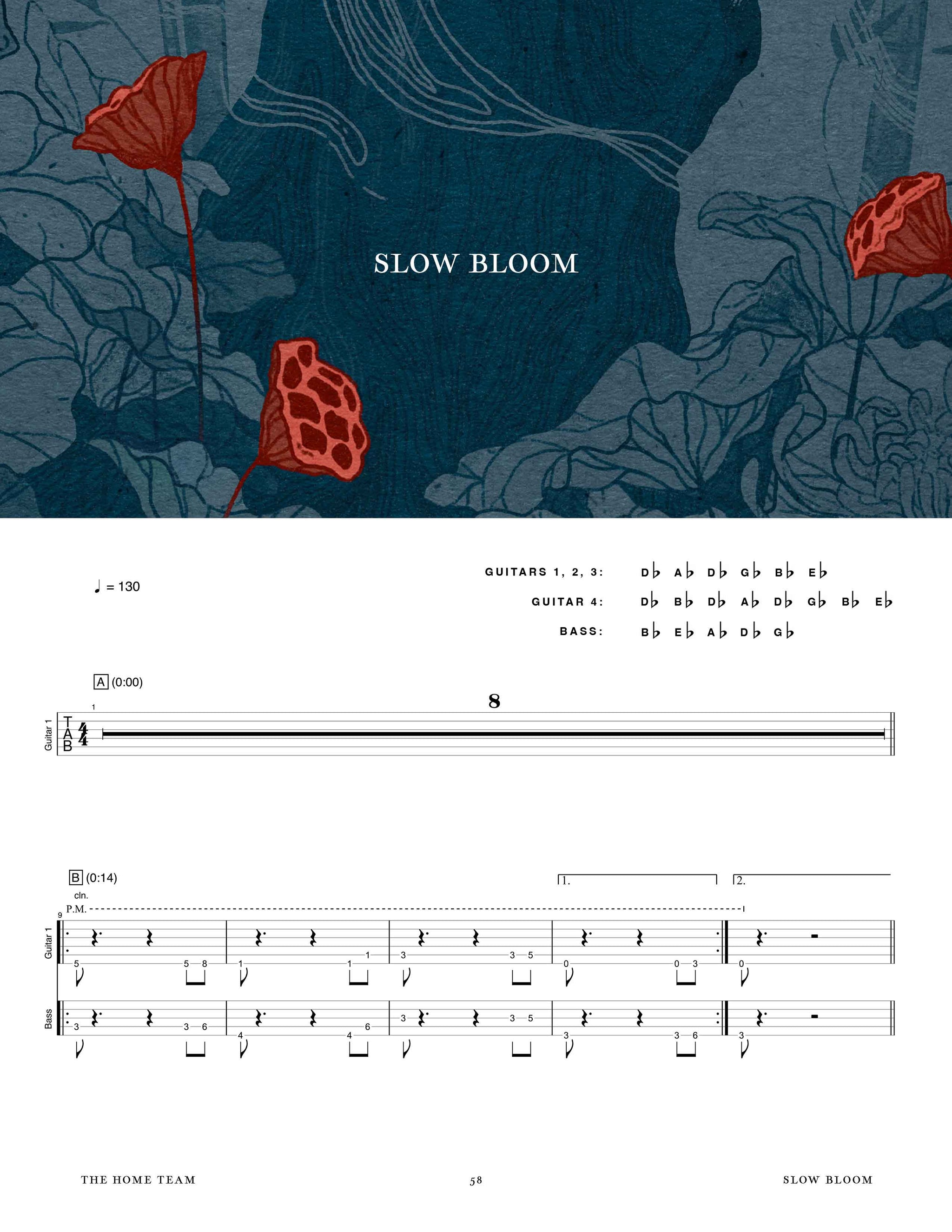 The Home Team: Slow Bloom Official Guitar Tab Book – Sheet