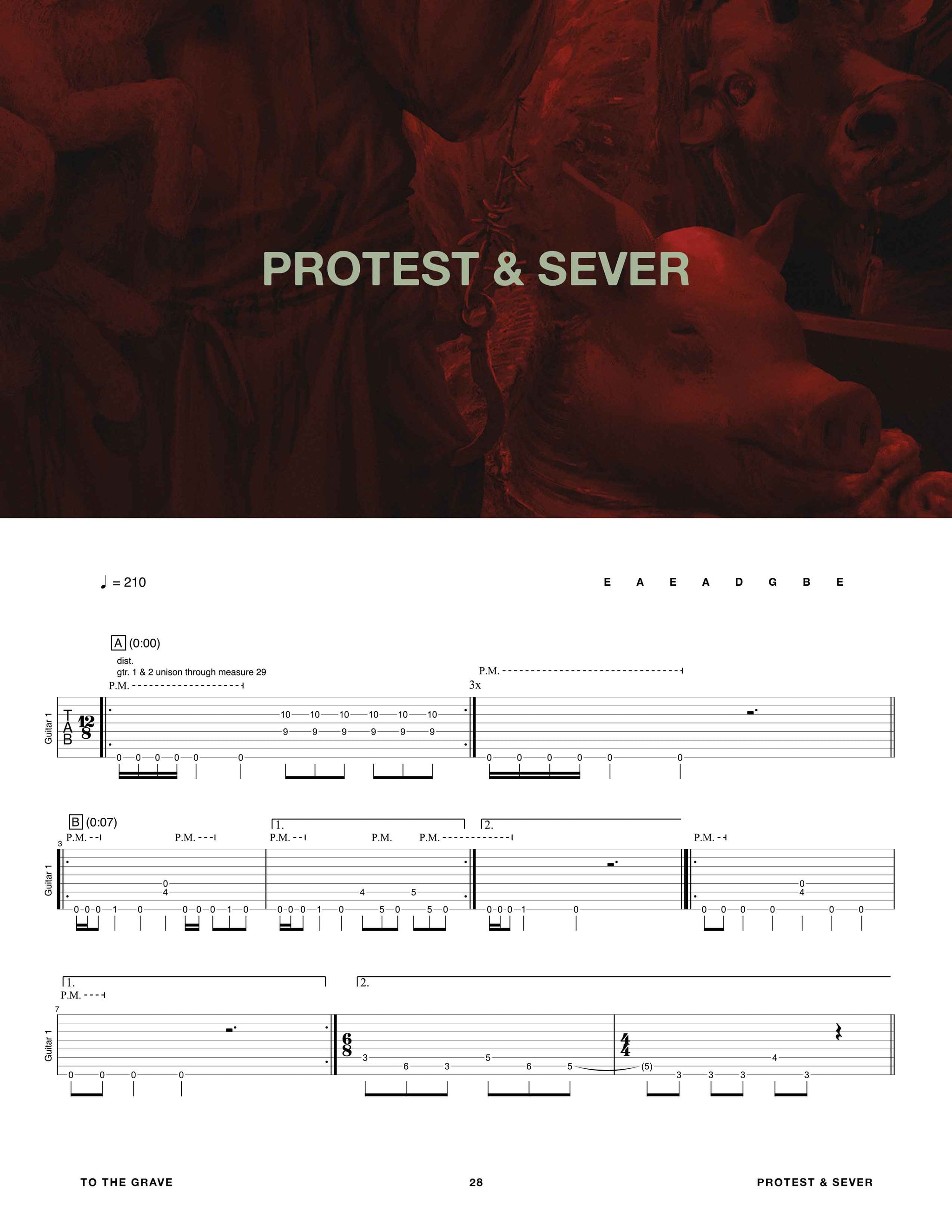To The Grave: Director's Cuts + Offcuts - Official Guitar Tab Book