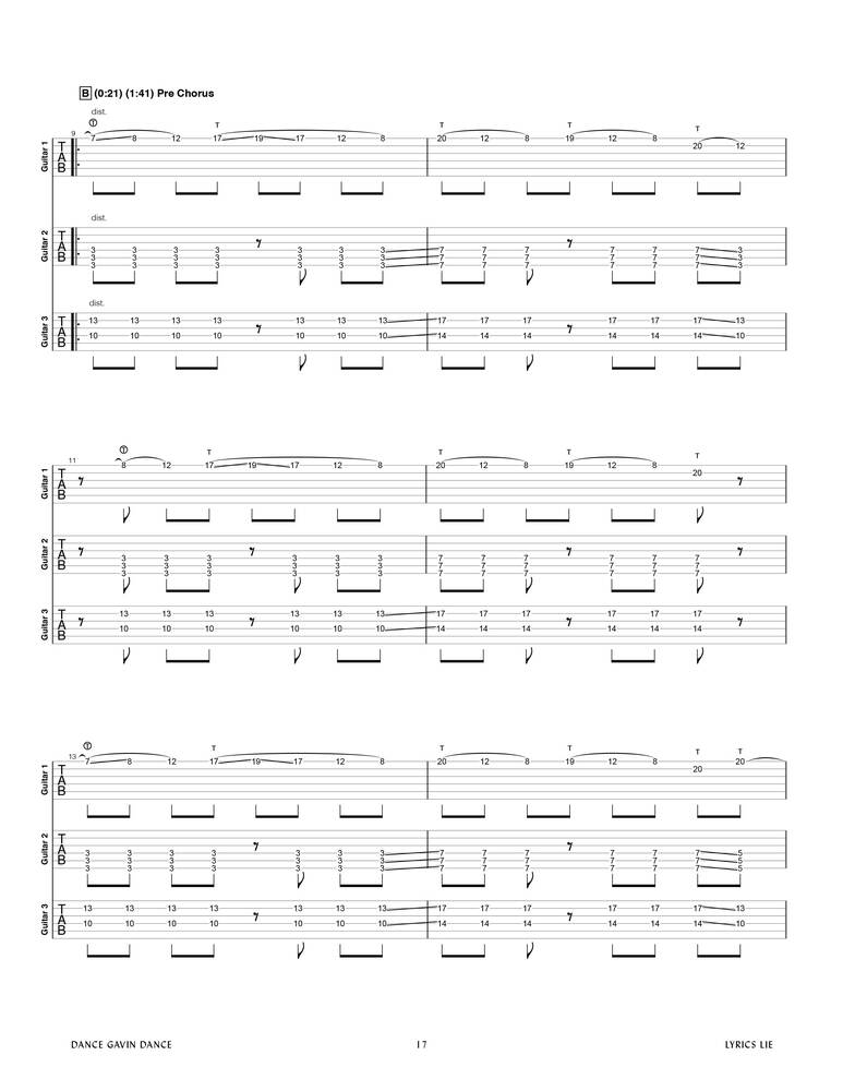 Dance Gavin Dance: Afterburner Official Guitar Tab Book – Sheet