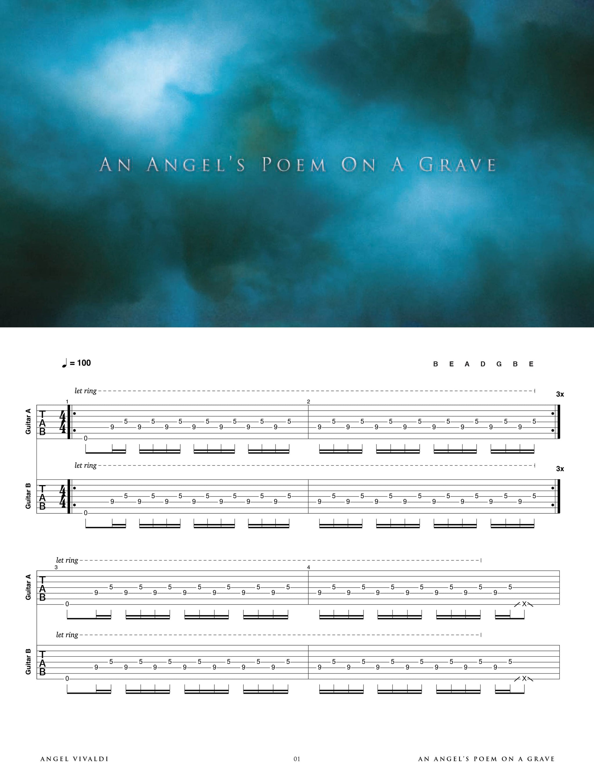 Angel Vivaldi: The Speed of Dark Official Guitar Tab Book – Sheet