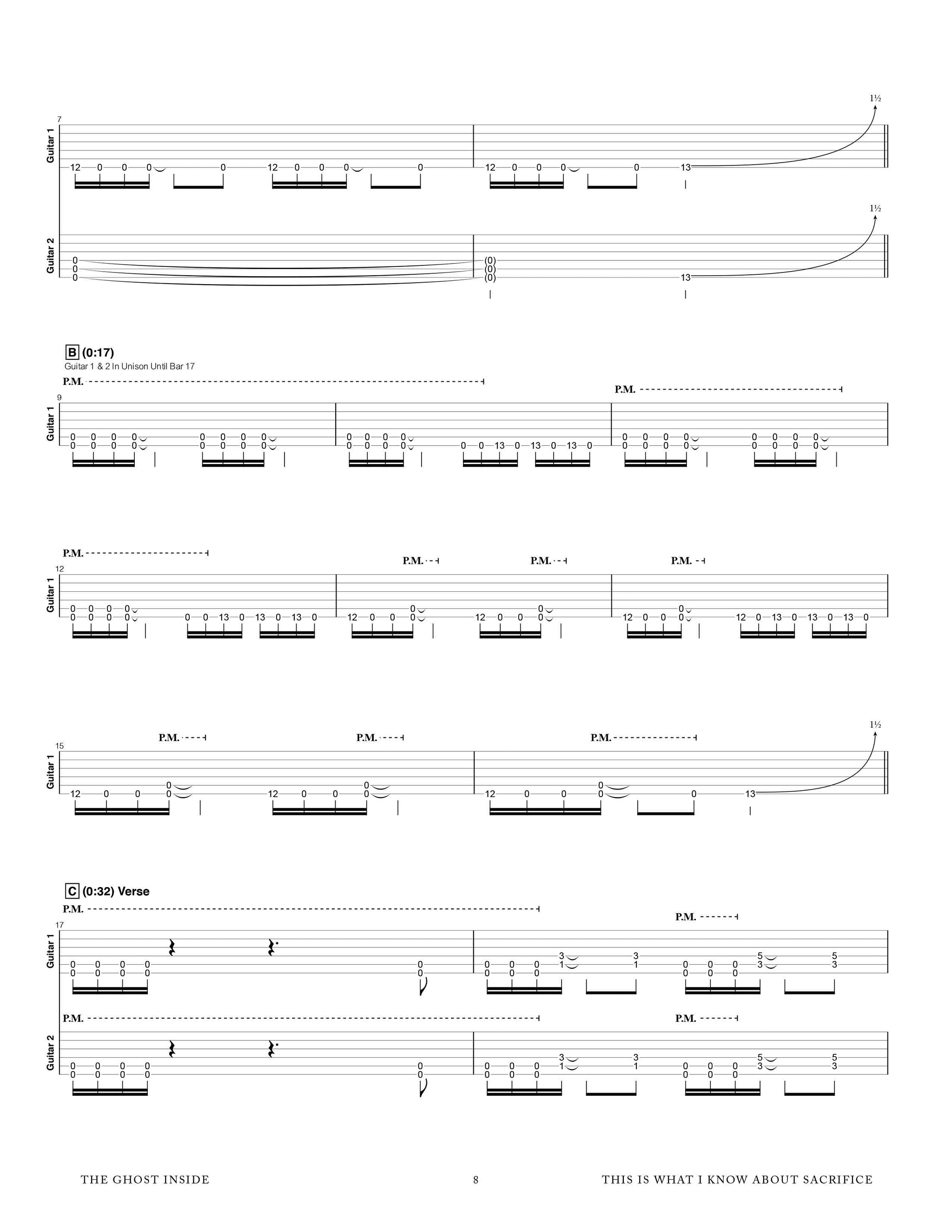 The Ghost Inside: Get What You Give Official Guitar Tab Book